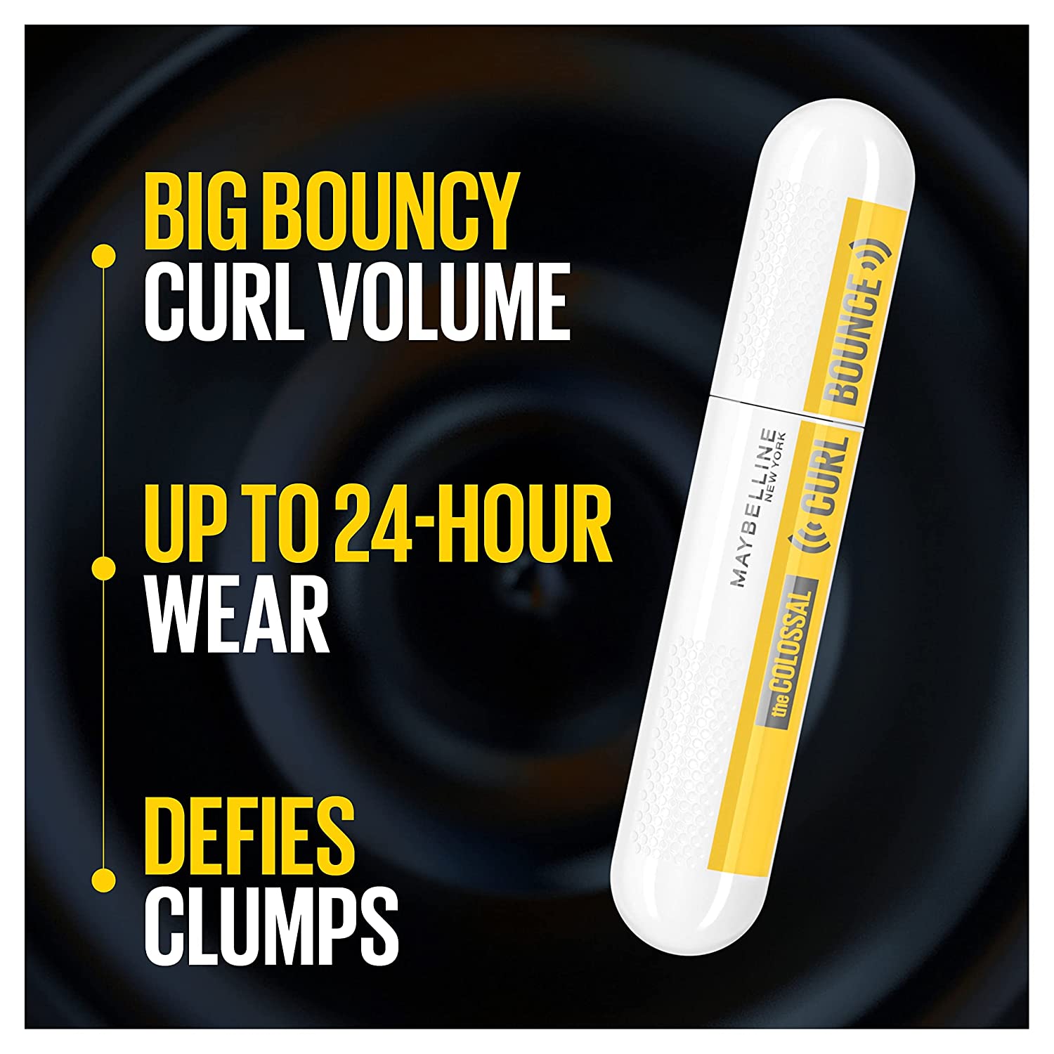 Maybelline Volum' Express Colossal Curl Bounce Washable Curling Mascara, Very Black, 1 Count - Image 2
